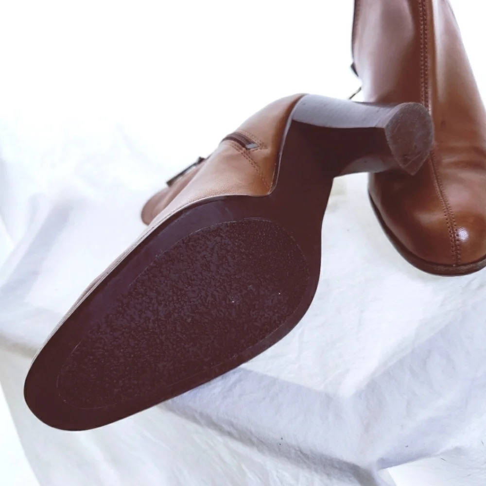 KIMEL Cognac Genuine Leather Booties - Picture 10 of 16